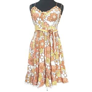 Z&L Europe Retro Floral Dress Bohemian Hippie Tassel Tie Backless‎ Sun Dress